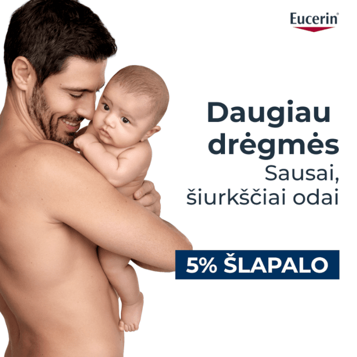 EUCERIN UreaRepair 5 % Urea kūno kremas sausai odai, 450 ml