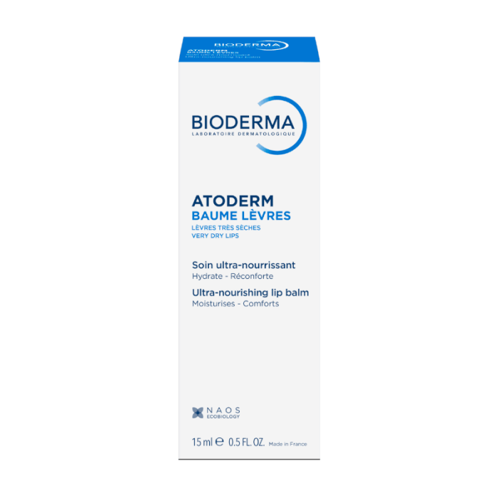 BIODERMA balzamas labai sausoms lūpoms ATODERM BAUME LEVRES, 15 ml
