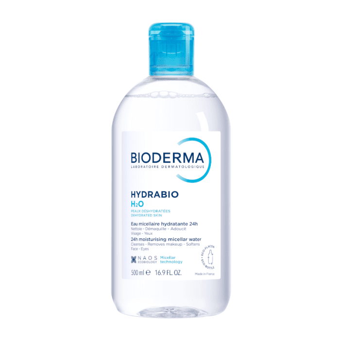 BIODERMA micelinis valomasis vanduo dehidratuotai odai HYDRABIO H2O, 500 ml