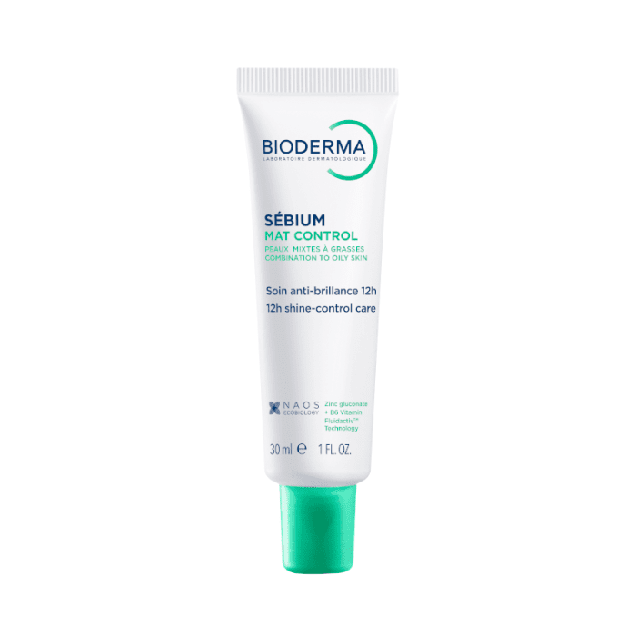 BIODERMA drėkinantis ir kontroliuojantis odos blizgesį kremas riebiai ir mišriai odai SEBIUM MAT CONTROL, 30 ml