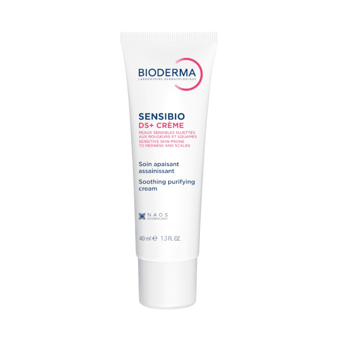 BIODERMA raminantis kremas jautriai, raustančiai odai, padedantis sumažinti odos pleiskanojimą, SENSIBIO DS+, 40 ml