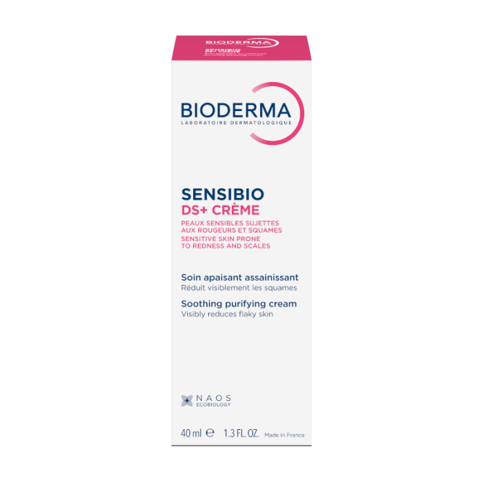 BIODERMA raminantis kremas jautriai, raustančiai odai, padedantis sumažinti odos pleiskanojimą, SENSIBIO DS+, 40 ml
