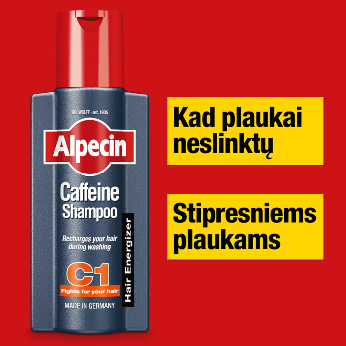 ALPECIN šampūnas nuo plaukų slinkimo su kofeinu 250 ml