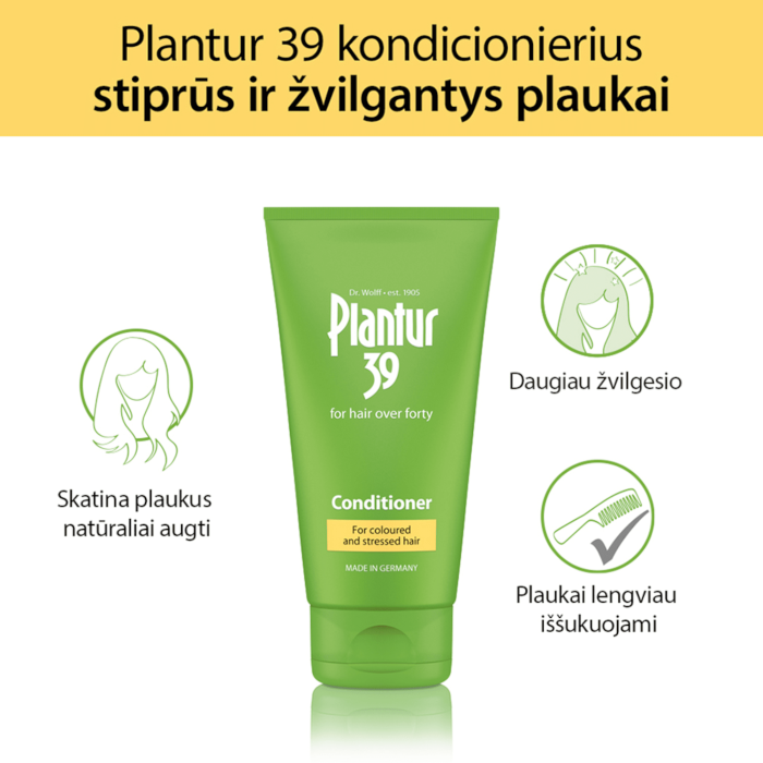 PLANTUR 39 dažytų ir pažeistų plaukų kondicionierius su kofeinu 150 ml
