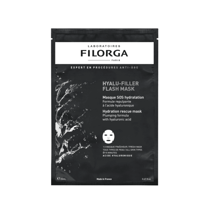FILORGA lakštinė veido kaukė brandžiai, dehidratuotai odai HYALU-FILLER FLASH MASK, 1 vnt.