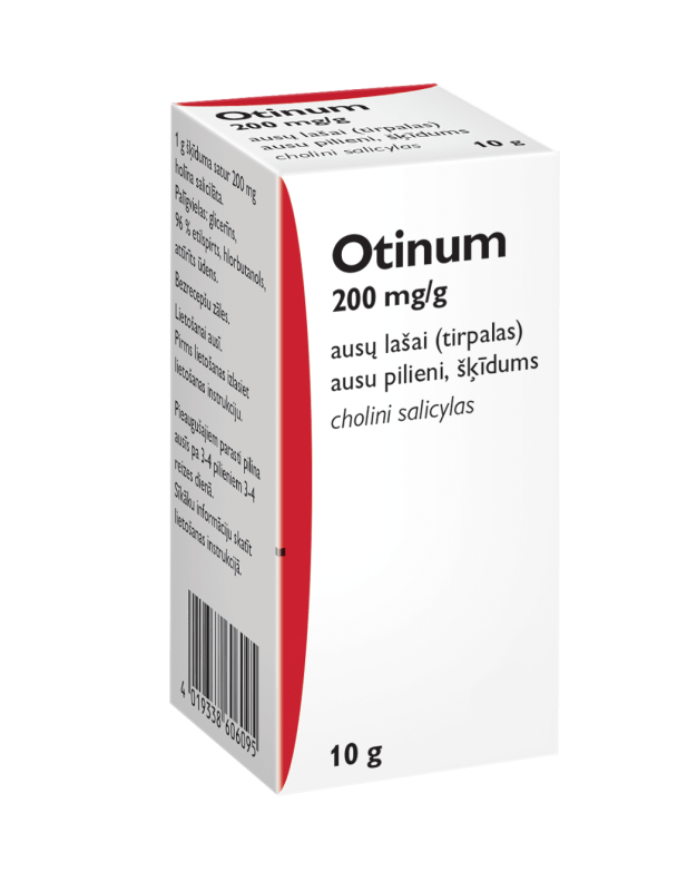 Otinum 200 mg/g ausų lašai, tirpalas 10 ml