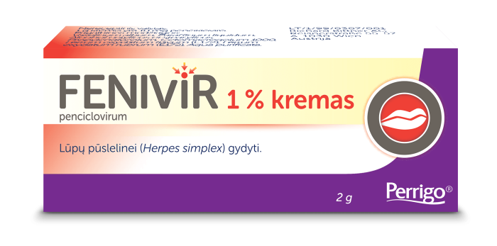 Fenivir 1% kremas, 2 g