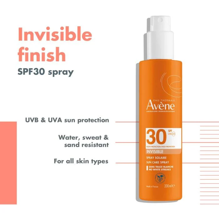 AVENE SUN apsauginė purškiama kūno emulsija nuo saulės, SPF 30, 200 ml