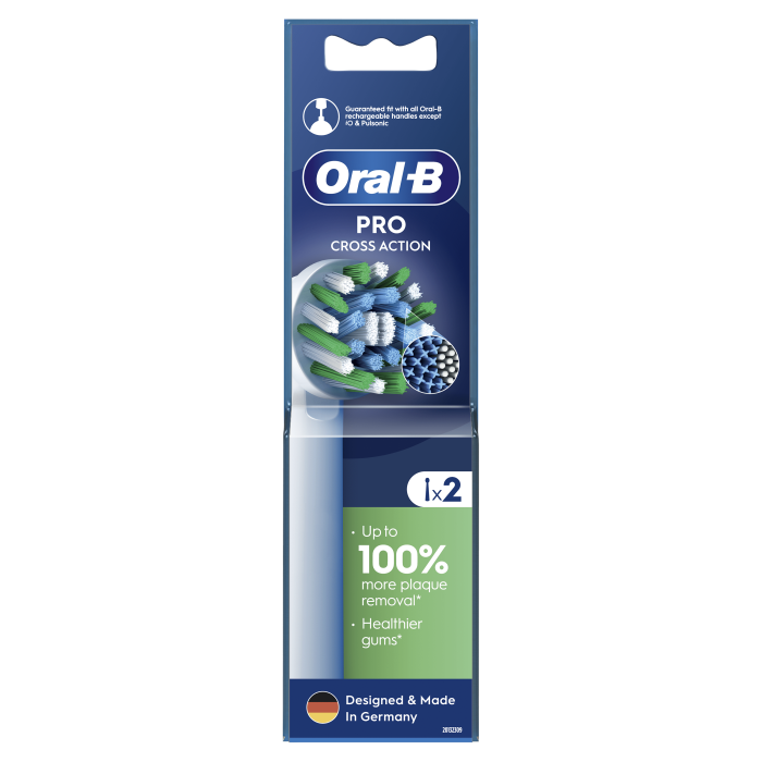 ORAL B Elektrinio dantų šepetėlio galvutės Cross Action White Pro, N2