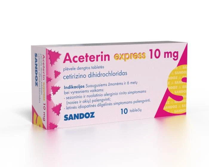 Aceterin express 10 mg plėvele dengtos tabletės N10
