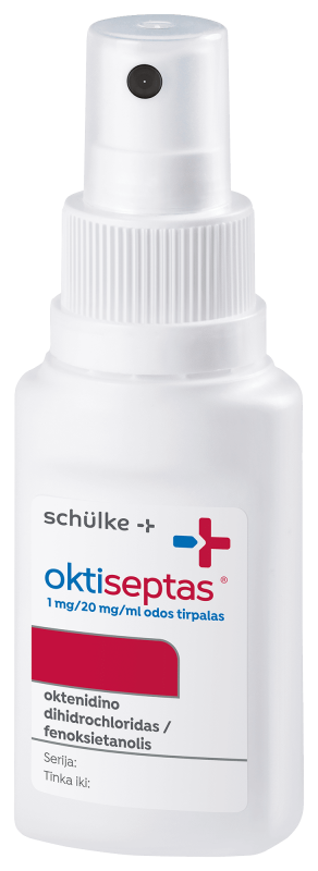OKTISEPTAS 1 mg/20 mg/ml odos tirpalas 50 ml