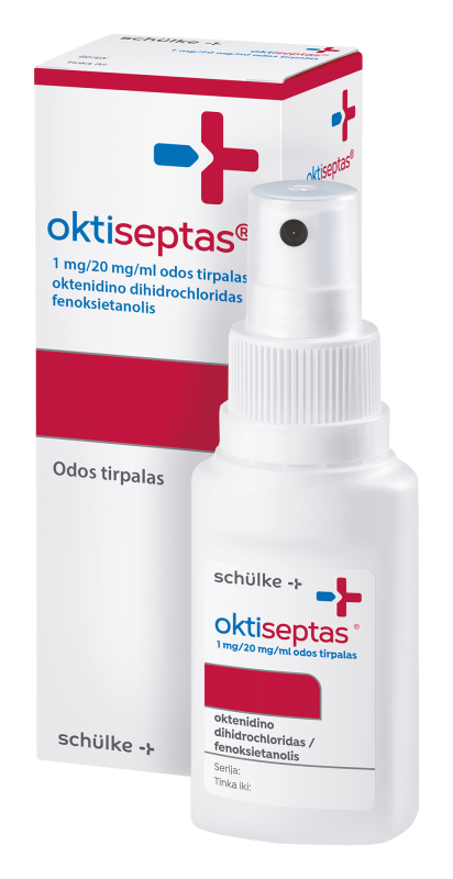 OKTISEPTAS 1 mg/20 mg/ml odos tirpalas 50 ml