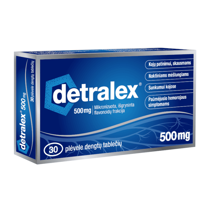Detralex 500 mg plėvele dengtos tabletės N30
