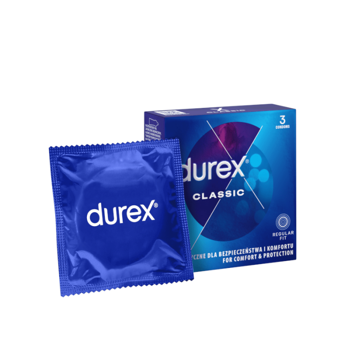 DUREX CLASSIC prezervatyvai, 3 vnt.