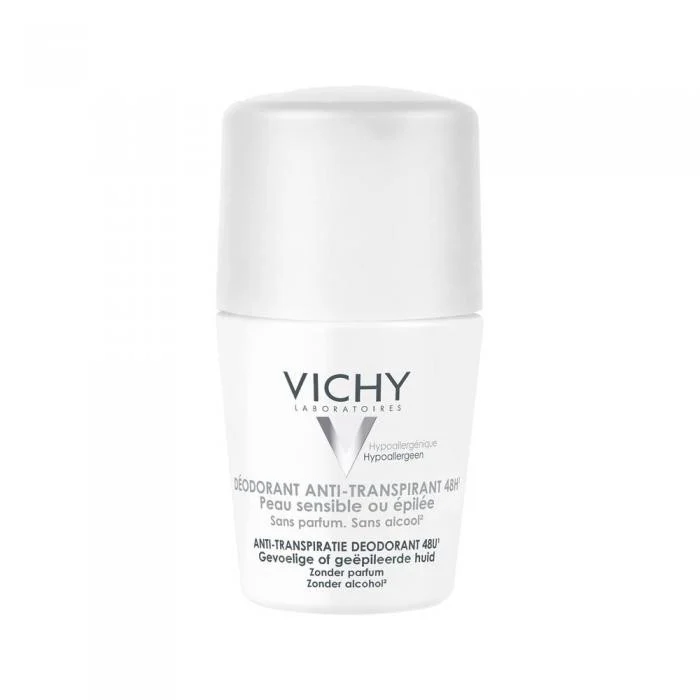 VICHY rutulinis dezodorantas antiperspirantas jautriai odai, bekvapis 50 ml