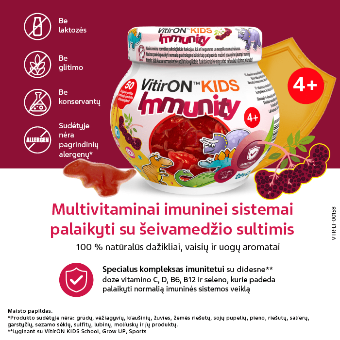 VITIRON KIDS IMMUNITY kramtomieji guminukai N50