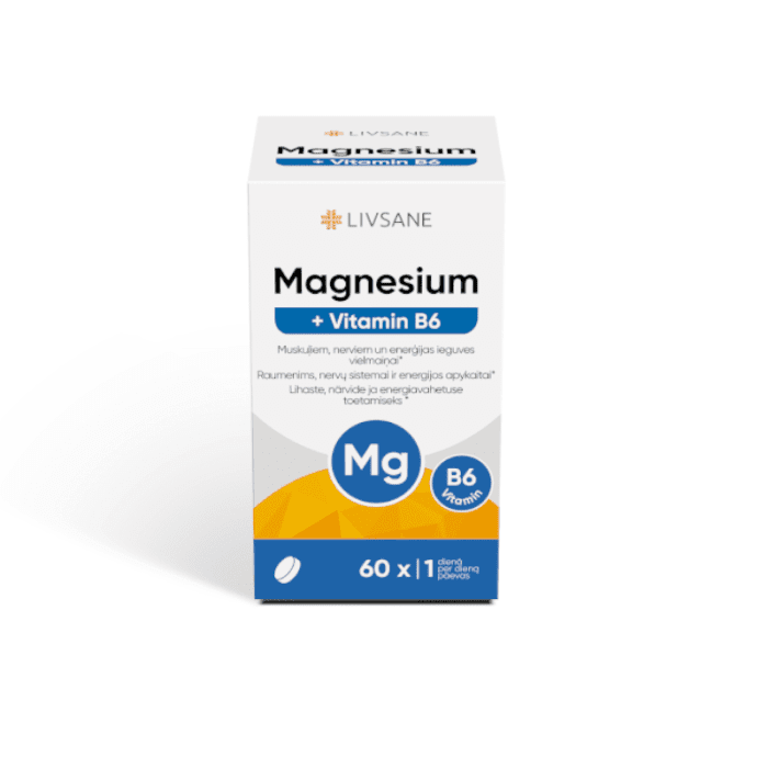 LIVSANE Magnis + Vitaminas B6 tabletės N60