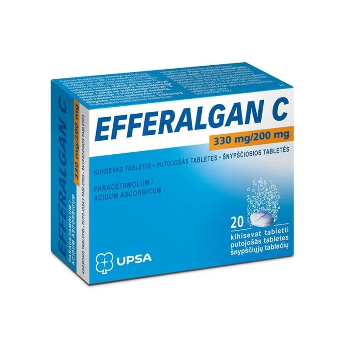 Efferalgan C 330 mg/200 mg šnypščiosios tabletės N20 