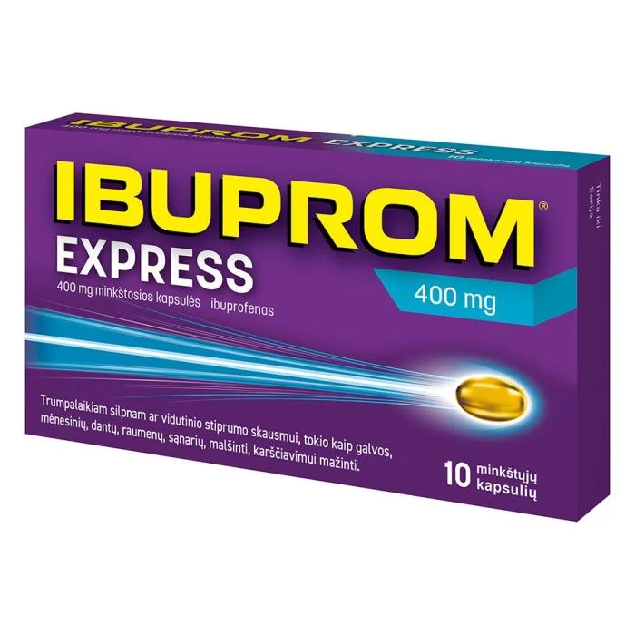 Ibuprom Express 400 mg minkštosios kapsulės N10