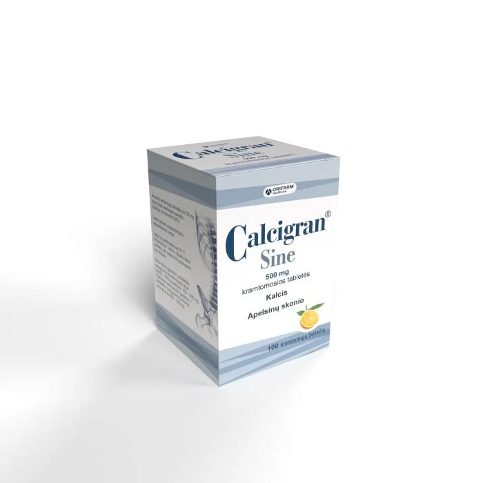 Calcigran Sine 500 mg kramtomosios tabletės N100 