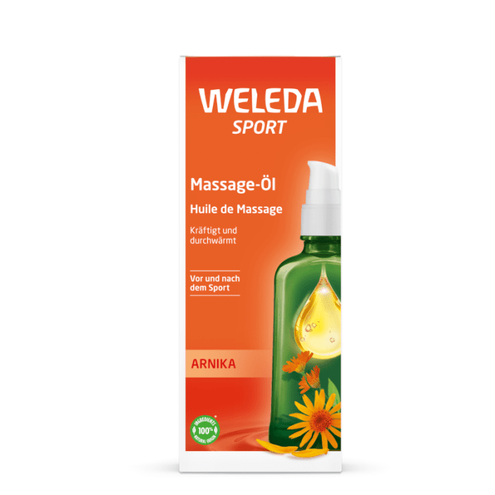 WELEDA SPORT arnikų aliejus masažui, 100 ml