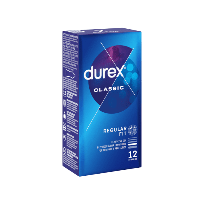 DUREX CLASSIC prezervatyvai, 12 vnt.