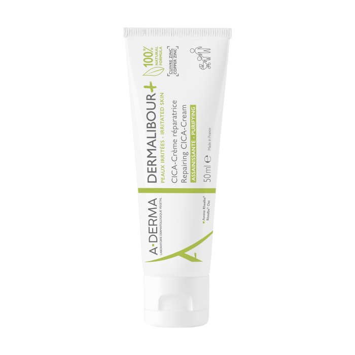 A-DERMA atstatomasis intensyvios priežiūros kremas sudirgusiai veido ir kūno odai DERMALIBOUR+, 50 ml