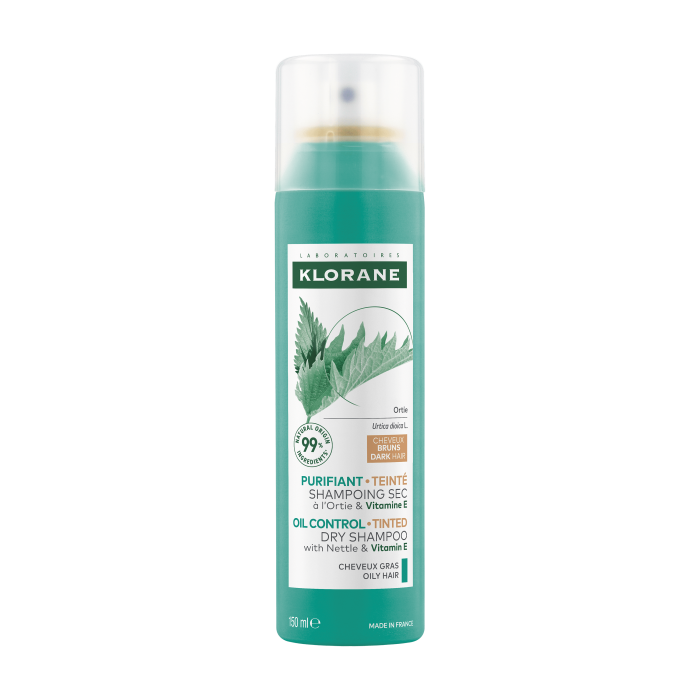 KLORANE sausas šampūnas su dilgelėmis plaukams, 150 ml