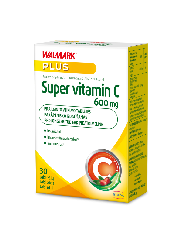 WALMARK Super Vitaminas C 600 mg tabletės N30