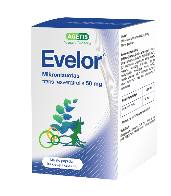 EVELOR 50 mg trans resveratrolis N90