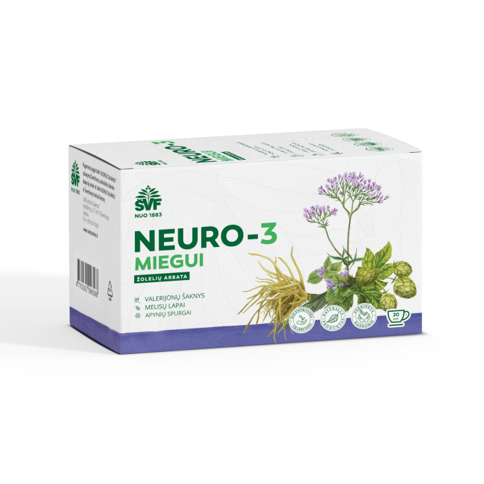 ŠVENČIONIŲ VAISTAŽOLĖS miegui NEURO-3, žolelių arbata, 1,5 g x 20 vnt.