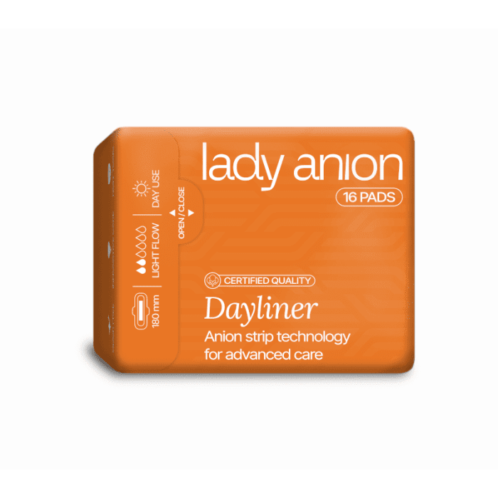 Lady Anion dieniniai įklotai su anijonų juostele 180 mm N16