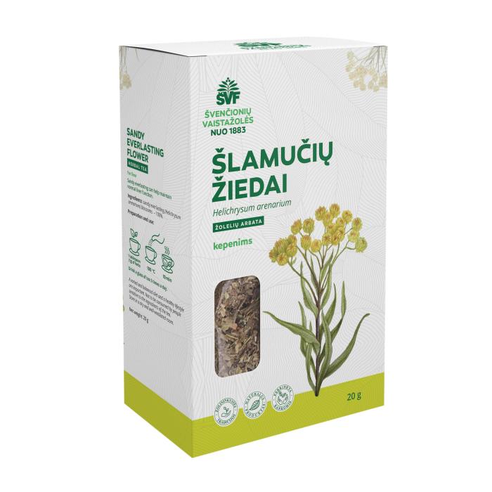 ŠVENČIONIŲ VAISTAŽOLĖS ŠLAMUČIŲ ŽIEDAI, žolelių arbata, 20 g