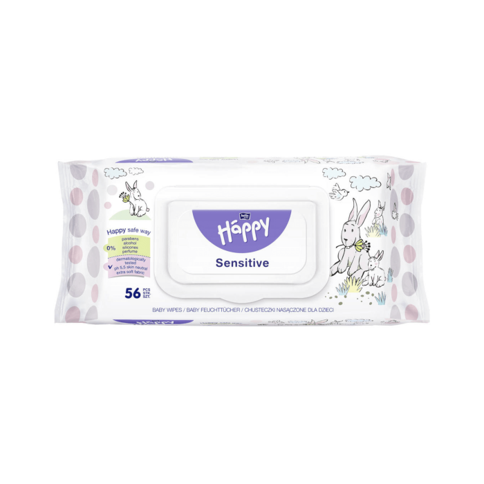 HAPPY SENSITIVE drėgnos servetėlės vaikams N56