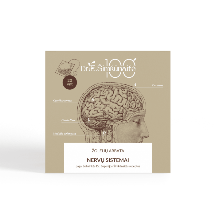 DR. EUGENIJA ŠIMKŪNAITĖ NERVŲ SISTEMAI, žolelių arbata, 2 g x 20 vnt.
