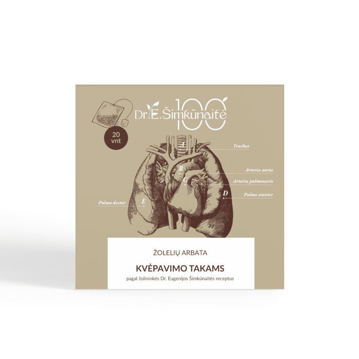 DR. EUGENIJA ŠIMKŪNAITĖ KVĖPAVIMO TAKAMS, žolelių arbata, 2 g x 20 vnt