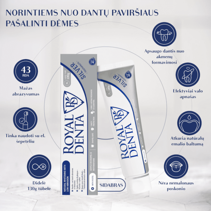 Royal Denta dantų pasta su sidabru Silver 130 g