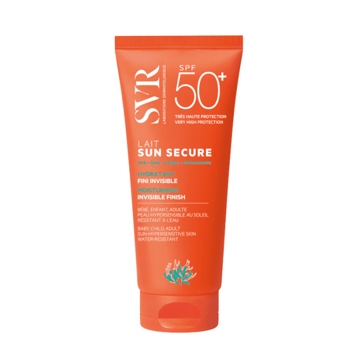 SVR SUN SECURE LAIT SPF50+apsauginis  pienelis veidui ir kūnui, 100 ml