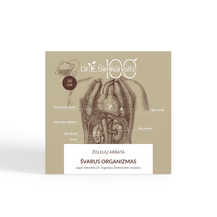 DR. EUGENIJA ŠIMKŪNAITĖ ŠVARUS ORGANIZMAS, žolelių arbata, 2,5 g x 20 vnt.