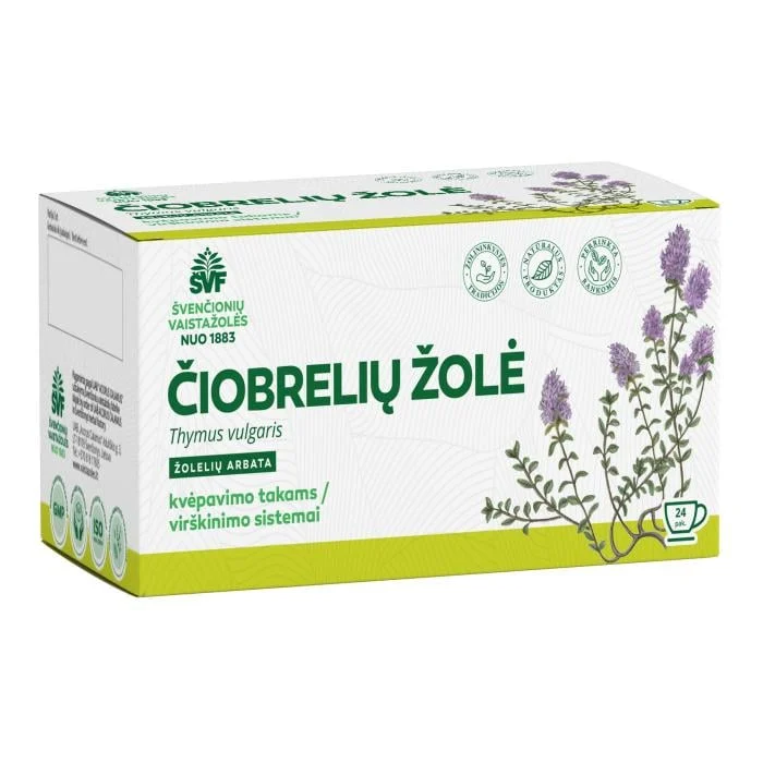 ŠVENČIONIŲ VAISTAŽOLĖS ČIOBRELIŲ ŽOLĖ, žolelių arbata, 1,5 g x 24 vnt.