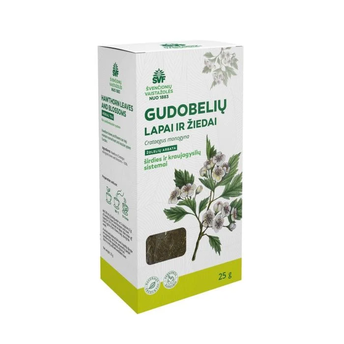 ŠVENČIONIŲ VAISTAŽOLĖS GUDOBELIŲ LAPAI IR ŽIEDAI, žolelių arbata, 25 g