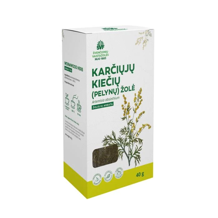 ŠVENČIONIŲ VAISTAŽOLĖS KARČIŲJŲ KIEČIŲ ŽOLĖ, žolelių arbata, 40 g