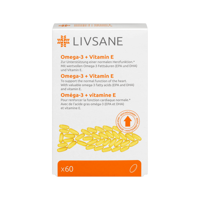 LIVSANE OMEGA-3 + Vitaminas E žuvų taukai N60
