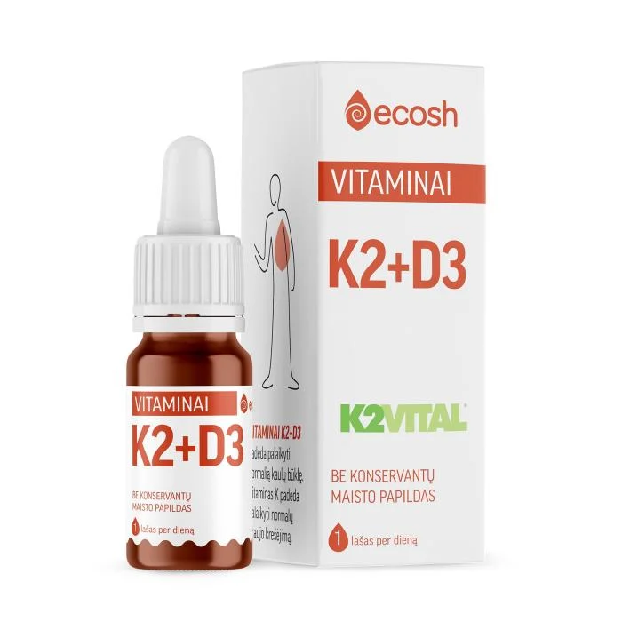 ECOSH vitaminai K2 (45μg) + D3 (2000IU, 50μg), 10ml