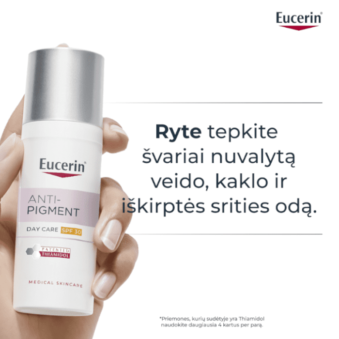 EUCERIN Anti-Pigment dieninis veido kremas SPF 30 į hiperpigmentaciją linkusiai odai, 50 ml