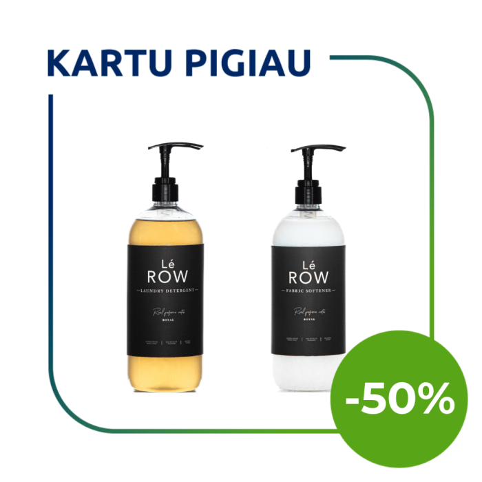 LE ROW ROYAL skysto skalbiklio ir minkštiklio su dozatoriumi rinkinys