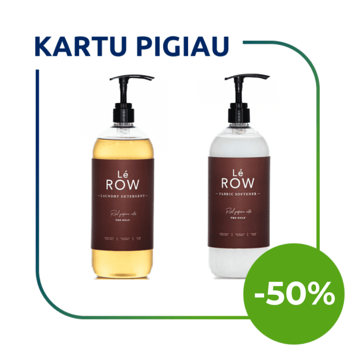 LE ROW THE ONLY skysto skalbiklio ir minkštiklio su dozatoriumi rinkinys
