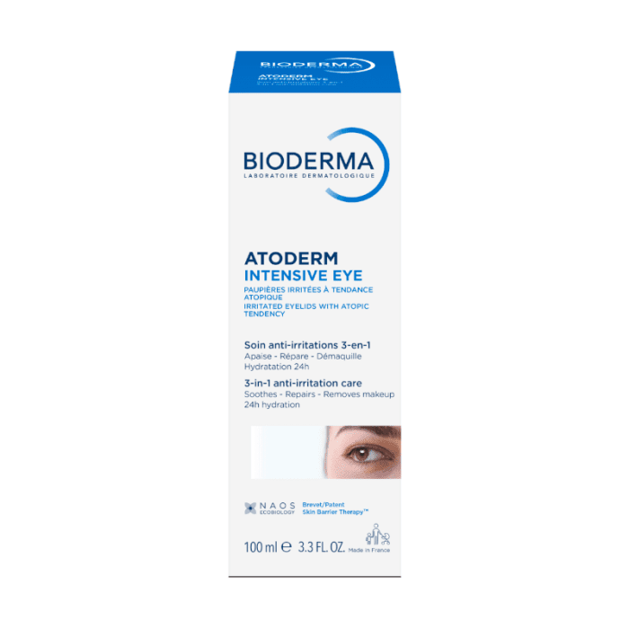 BIODERMA sausos ir sudirgintos akių zonos priežiūros priemonė ATODERM INTENSIVE EYE, 100 ml