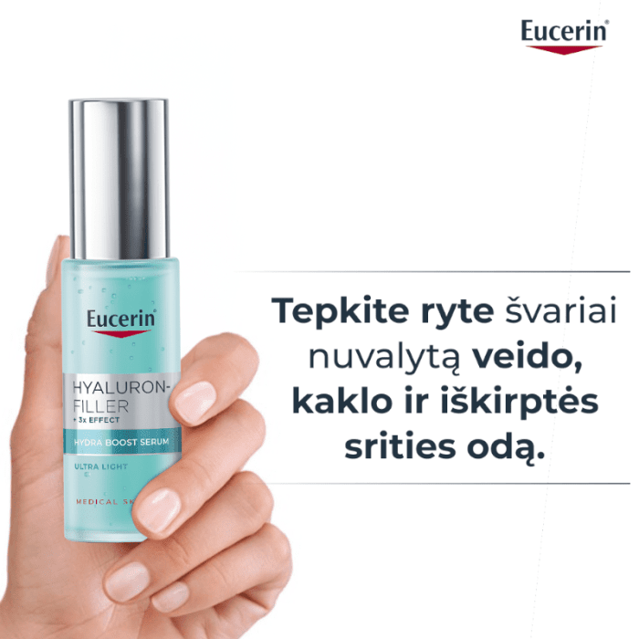 EUCERIN Hyaluron-Filler +3x Effect drėkinamasis serumas su hialurono rūgštimi ir glicerinu, 30 ml