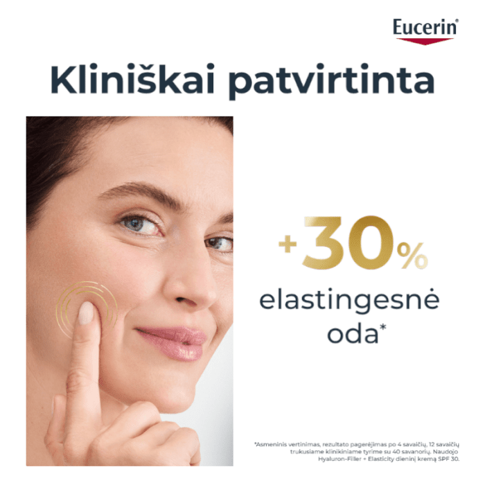 EUCERIN Hyaluron-Filler + Elasticity dieninis kremas SPF 30 brandžiai odai, 50 ml